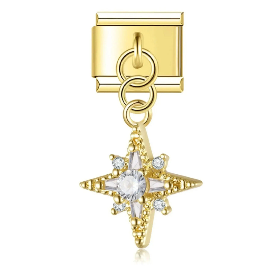 Pendentif Étoile Strass Or